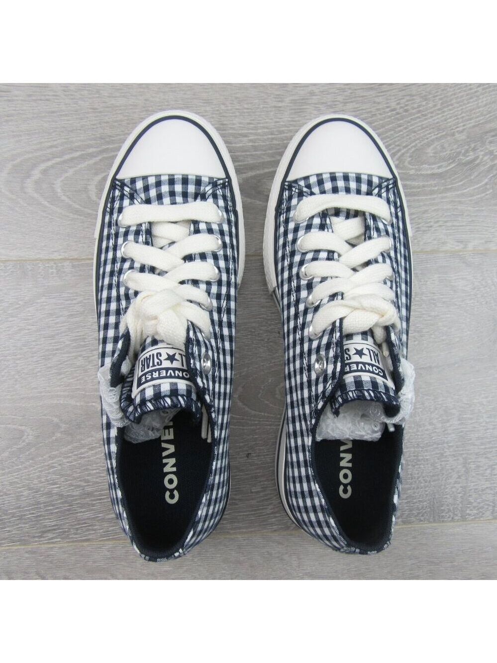Converse CTAS Lift Platform Gingham Womens Size 8 Obsidian White NEW - Picture 11 of 16